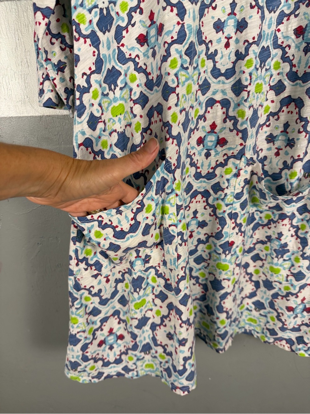 fresh produce Pink Script Label Floral Top - Blue, Green & Pink - Picture 3 of 7